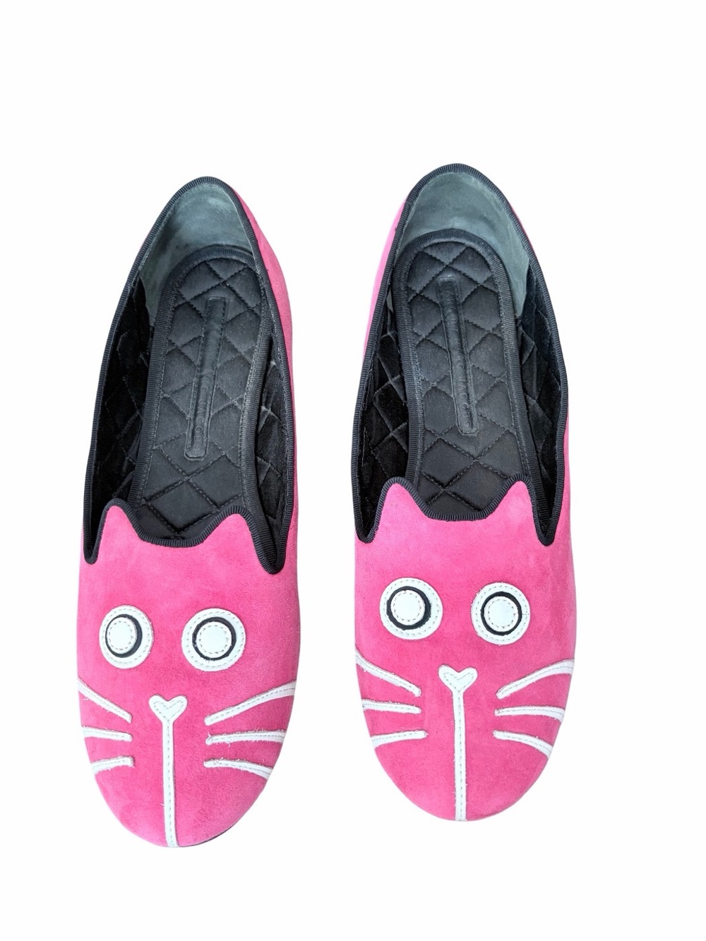 Marc by Marc Jacobs Raspberry Pink Suede Cat Face Feline Loafers size 39 US 9